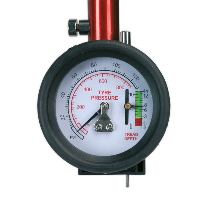 Tyre Pressure Gauge with Tyre Tread Depth Gauge 0-8bar(0-120psi) | TSTPDG01