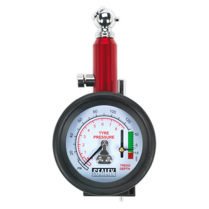 Tyre Pressure Gauge with Tyre Tread Depth Gauge 0-8bar(0-120psi) | TSTPDG01