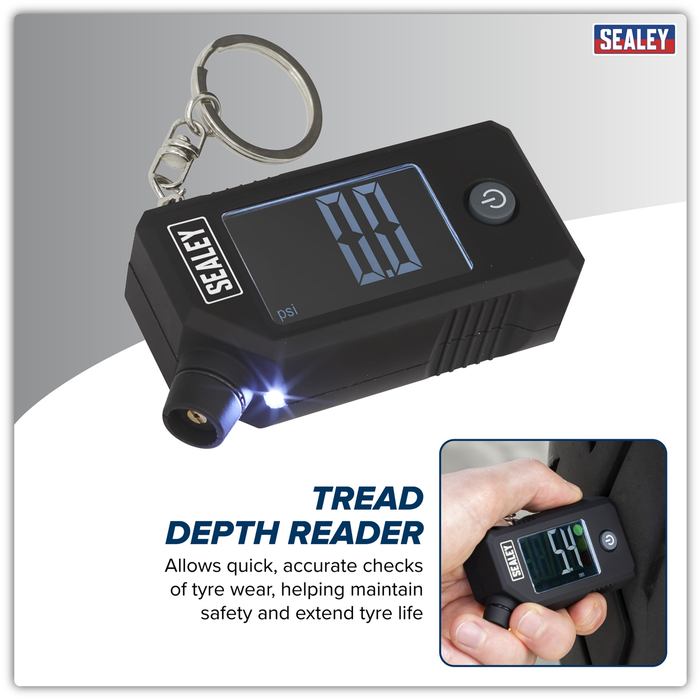 Digital Tyre Pressure & Tread Depth Gauge with LED | TSTPG12