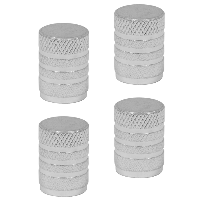 Aluminium Valve Cap 4pc - Silver Anodised | VCA4