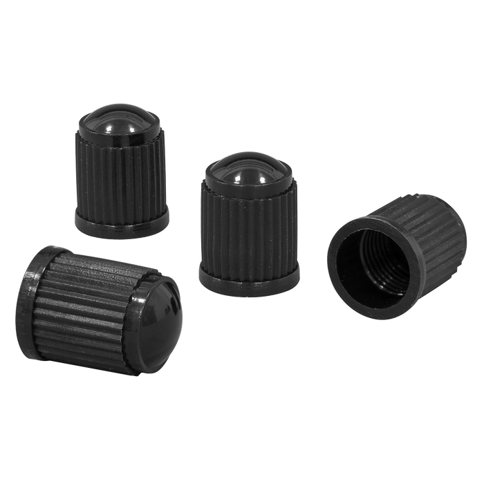 Plastic Valve Caps 4pc - Black | VCP4