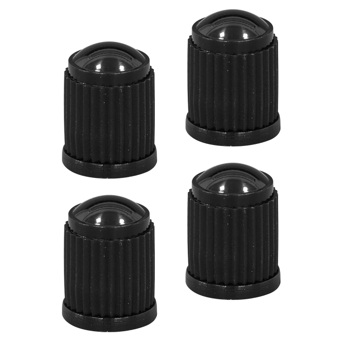 Plastic Valve Caps 4pc - Black | VCP4