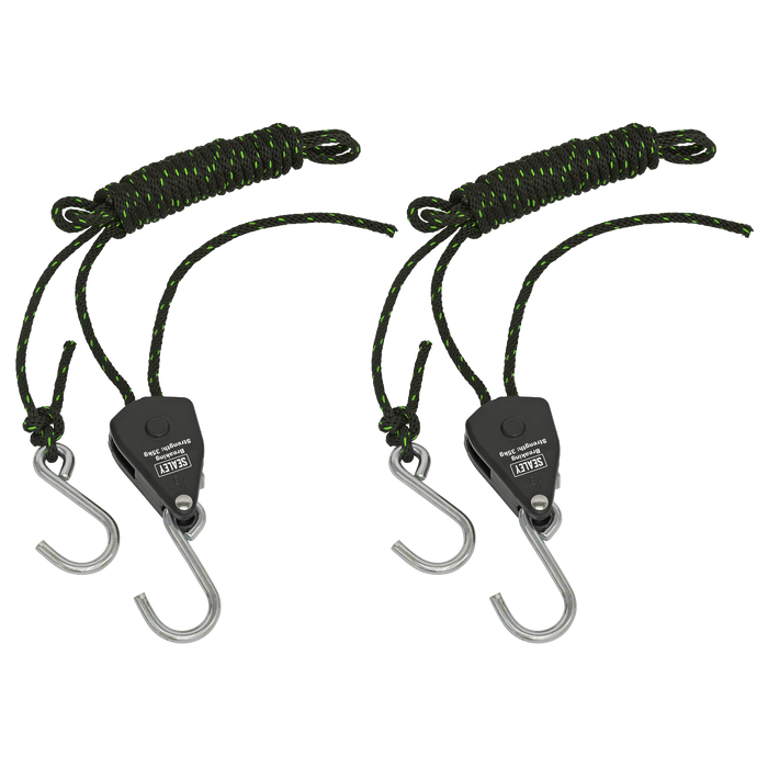 Ratchet Parts Hanger/Tie Down with S-Shaped Hooks 2m - Pack of 2 | VS0118