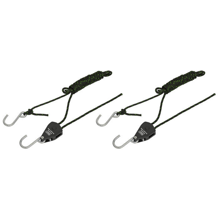 Ratchet Parts Hanger/Tie Down with S-Shaped Hooks 2m - Pack of 2 | VS0118