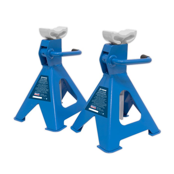 Ratchet Type Axle Stands (Pair) 2 Tonne Capacity per Stand - Blue | VS2002BL