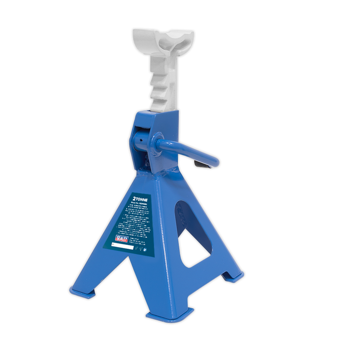 Ratchet Type Axle Stands (Pair) 2 Tonne Capacity per Stand - Blue | VS2002BL
