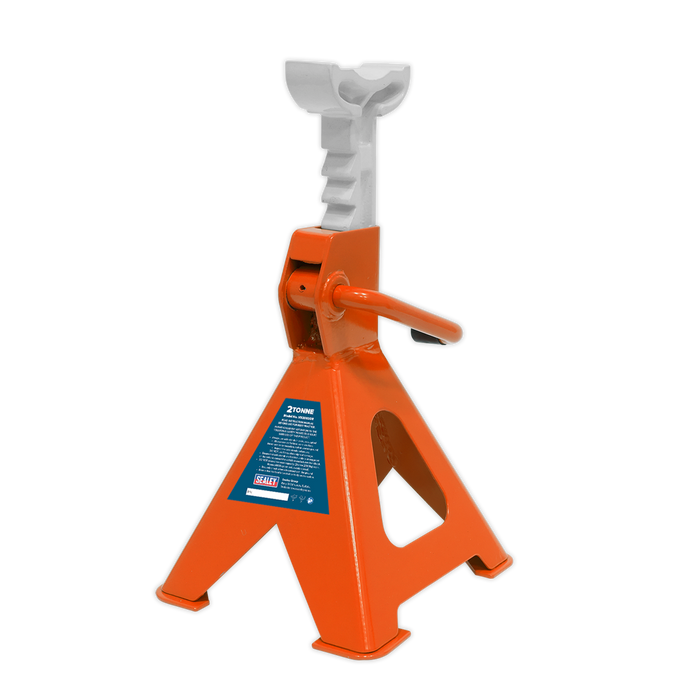 Ratchet Type Axle Stands (Pair) 2 Tonne Capacity per Stand - Orange | VS2002OR