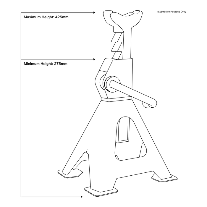 Ratchet Type Axle Stands (Pair) 2 Tonne Capacity per Stand | VS2002