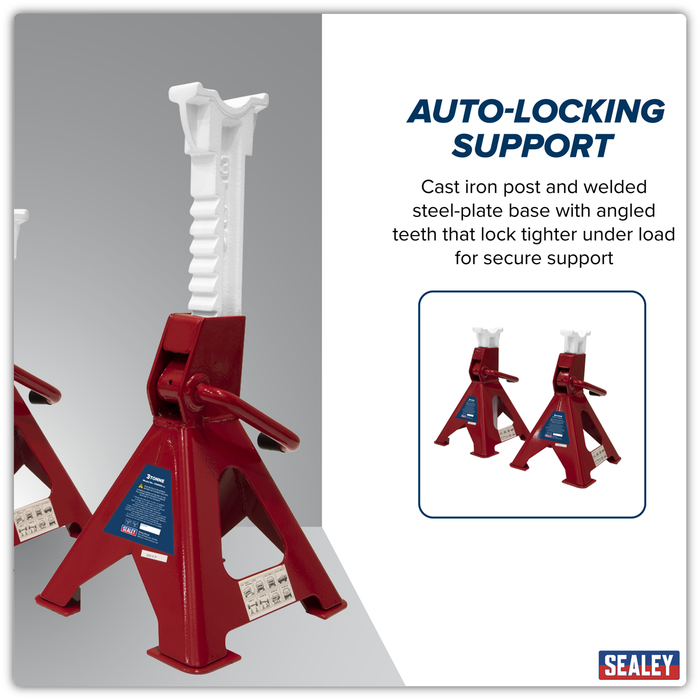 Ratchet Type Axle Stands (Pair) 3 Tonne Capacity per Stand | VS2003