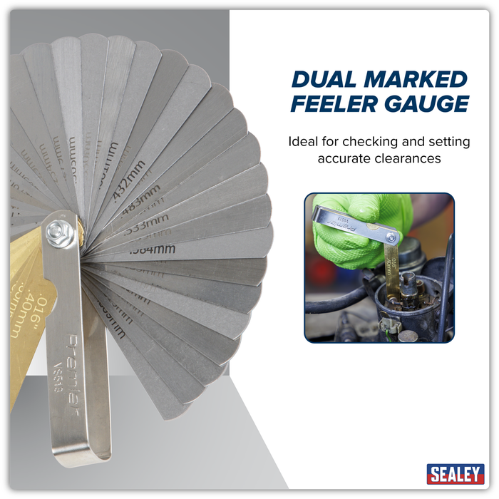 Premier Combination Steel/Brass Dual Marked Feeler Gauge 36 Blade | VS513