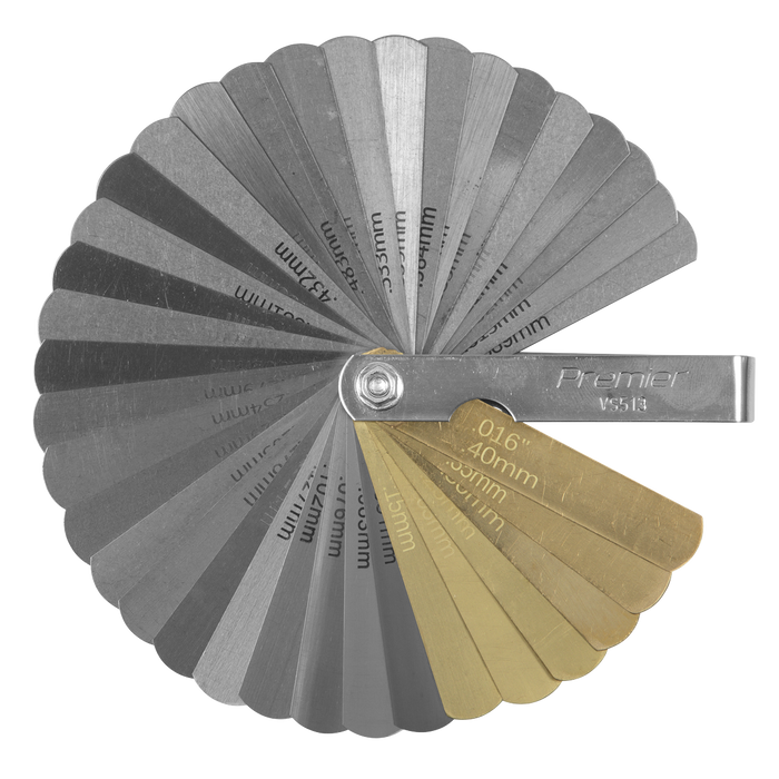 Premier Combination Steel/Brass Dual Marked Feeler Gauge 36 Blade | VS513