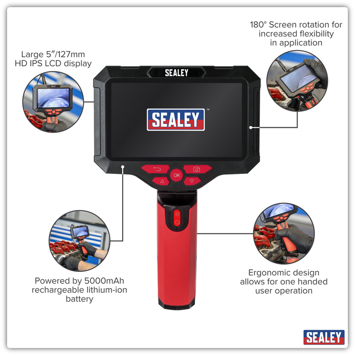 Video Borescope 5.5mm Camera Dual Lens & 5" Screen | VS8118