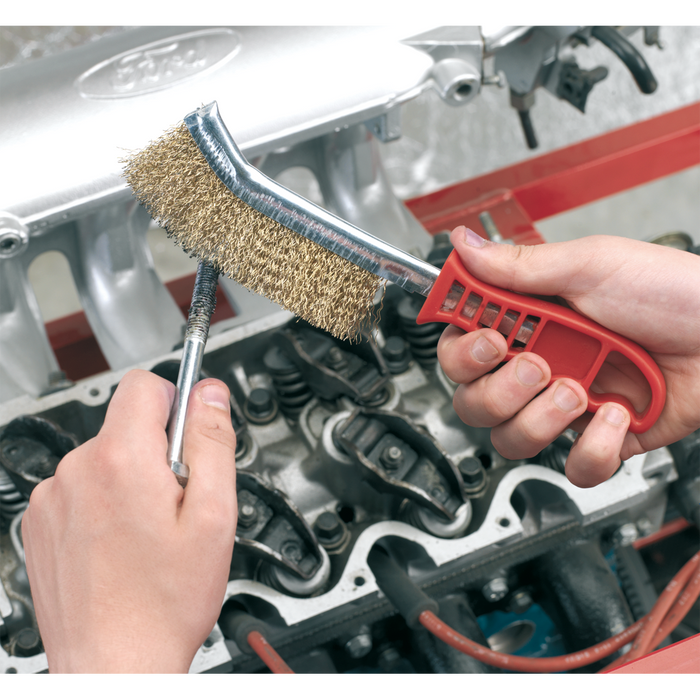 Wire Brush Brassed Steel with Plastic Handle | WB05/R