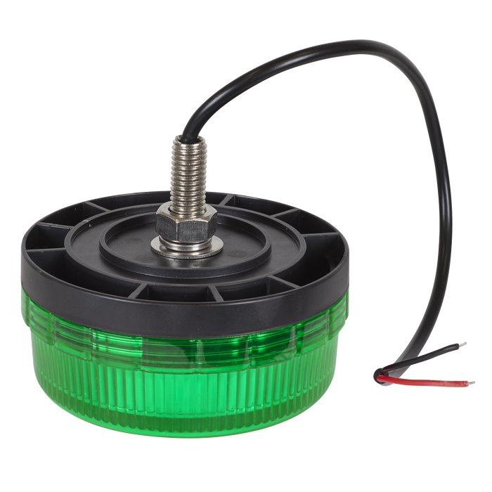 SMD LED Rotating Flashing Warning Beacon with 12mm Bolt Fixing - Green 12/24V | WB45LEDG