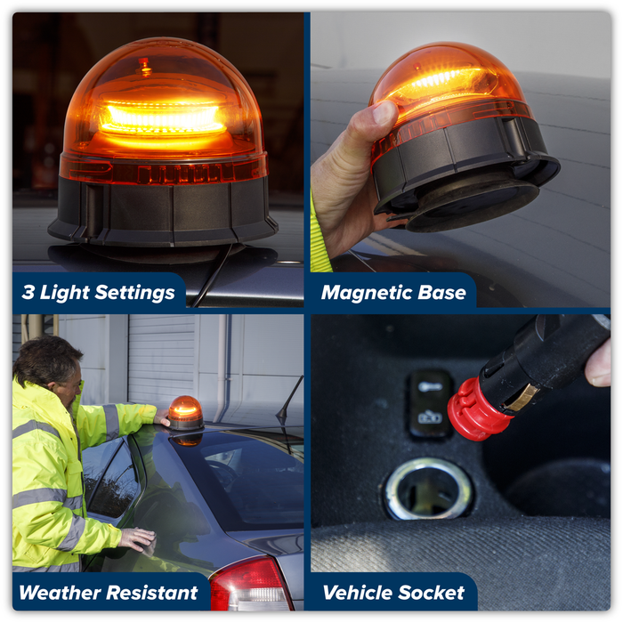 Warning Beacon with Magnetic Base 20W SMD LED 12/24V | WB954LED