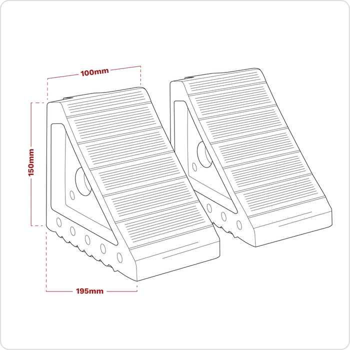 Rubber Wheel Chocks - Pair | WC01