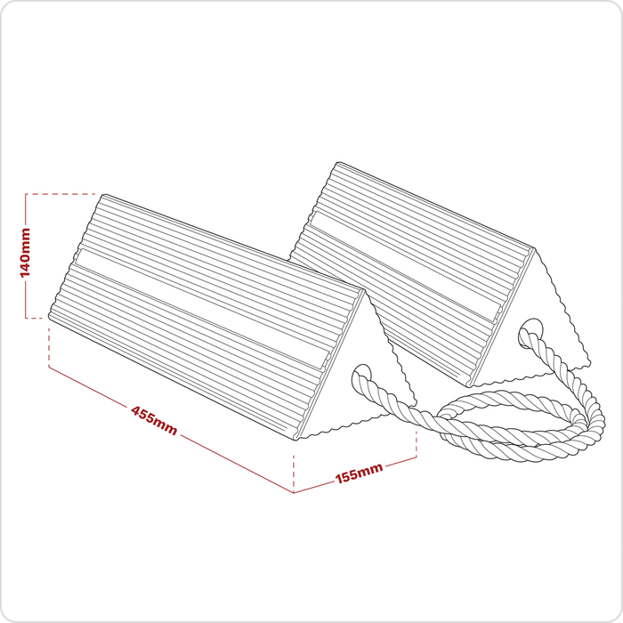 Heavy-Duty Rubber Wheel Chocks - Pair | WC11