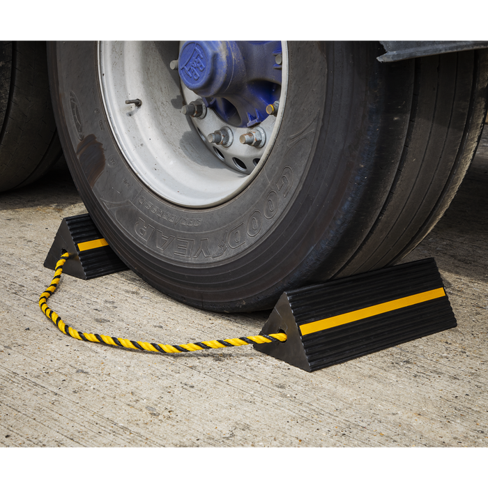 Heavy-Duty Rubber Wheel Chocks - Pair | WC11
