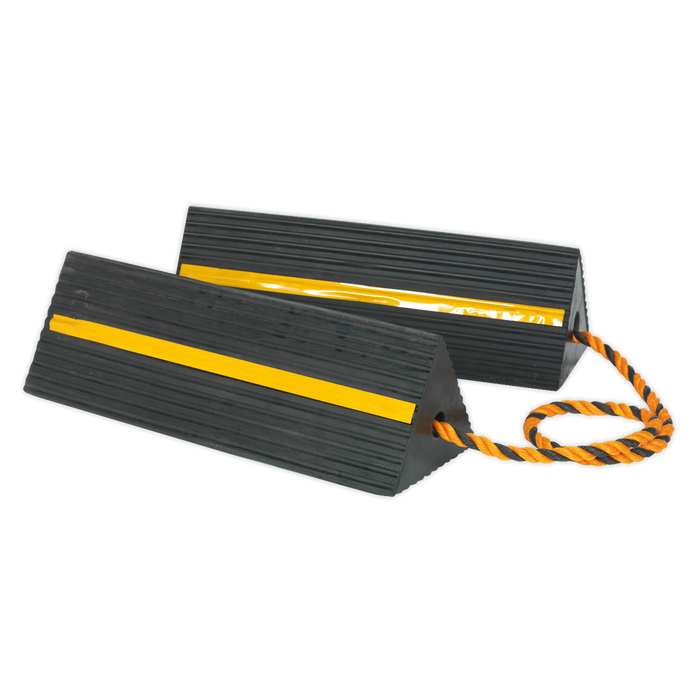 Heavy-Duty Rubber Wheel Chocks - Pair | WC11