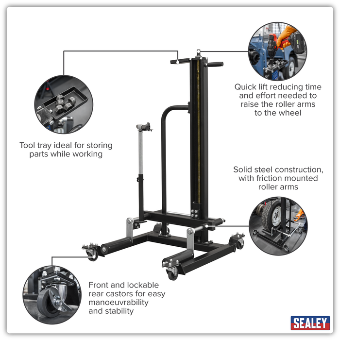 Viking Quick Lift Wheel Removal/Lifter Trolley 50kg Capacity | WD50QLS