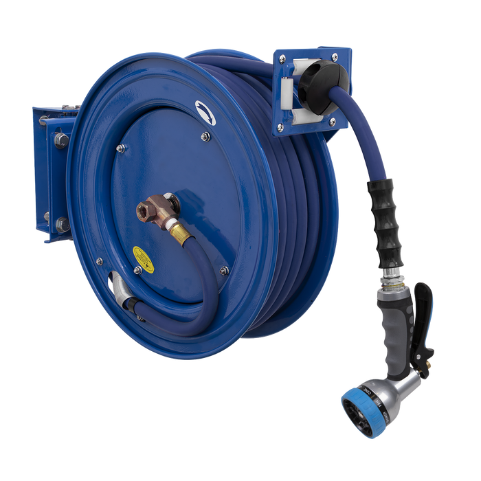 Heavy-Duty Retractable Water Hose Reel 15m 13mm ID Rubber Hose | WHR1512