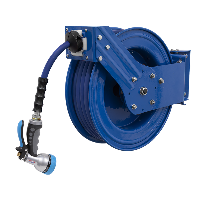 Heavy-Duty Retractable Water Hose Reel 15m 13mm ID Rubber Hose | WHR1512