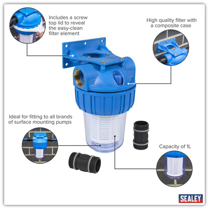 Inlet Filter for Surface Mounting Pumps 1L | WPF1
