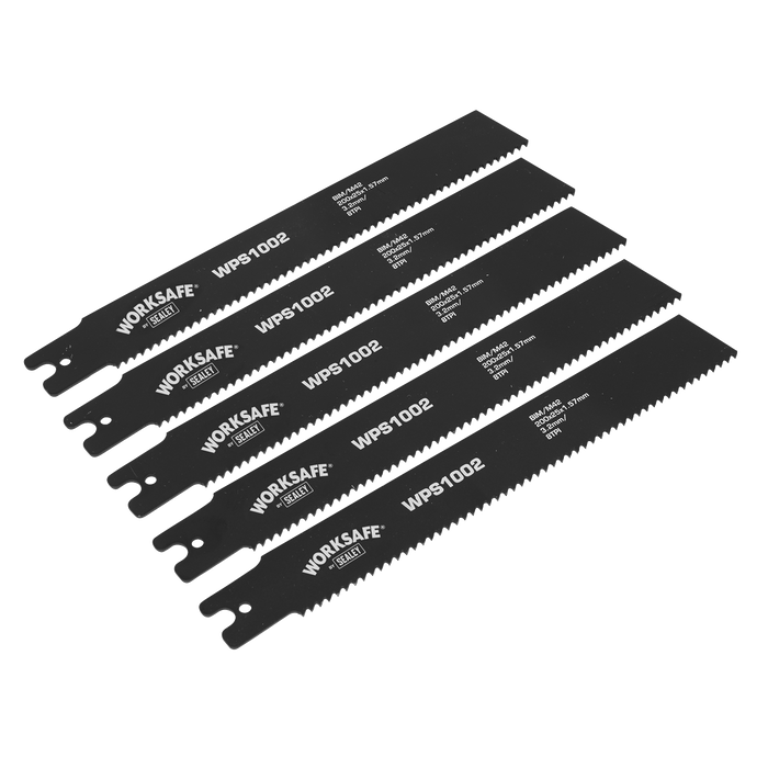 Worksafe® Pipe Saw Blade 200 x 25 x 1.7mm 8tpi - Pack of 5 | WPS1002