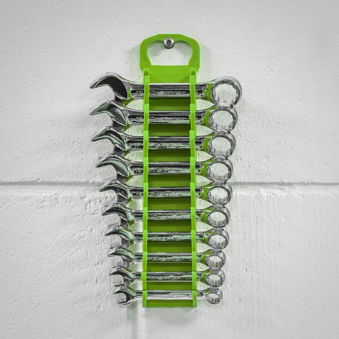 Premier Spanner Rack Capacity 10 Stubby Spanners - Hi-Vis Green | WR10HV