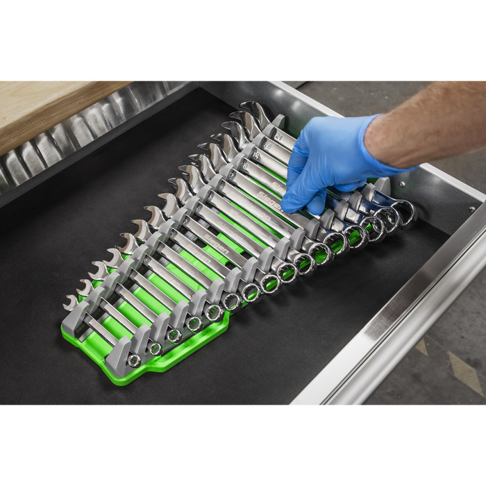 Premier Reversible Spanner Rack 16pc - Hi-Vis Green | WR11HV