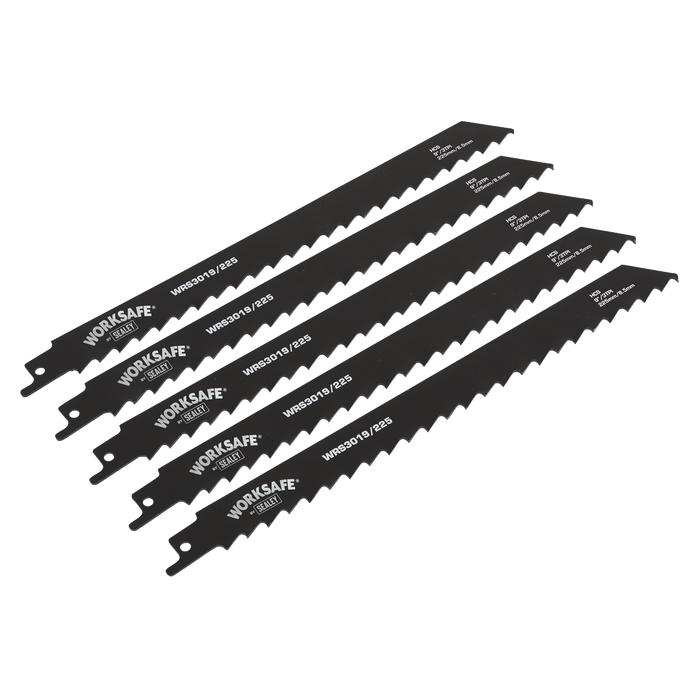 Reciprocating Saw Blade for Wood 225mm 3tpi - Pack of 5 | WRS3019/225