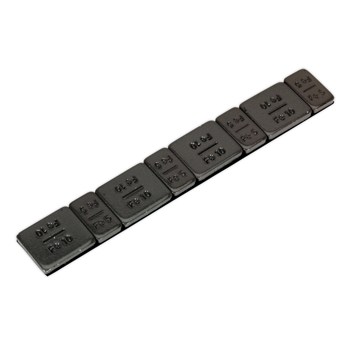 Black Steel Adhesive Wheel Weight 5/10g Strip of 8 - Pack of 50 | WWSA510B