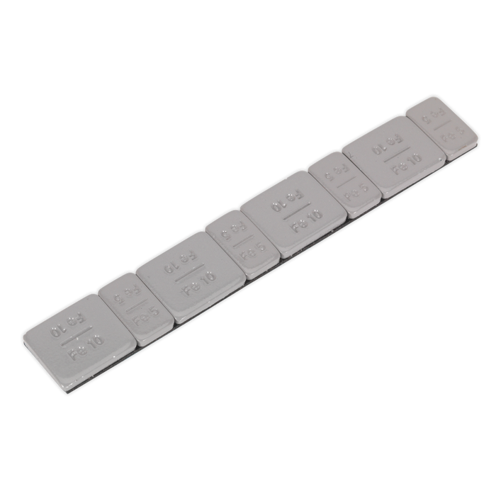 Plastic Coated Zinc Plated Adhesive Wheel Weight 5/10g Strip of 8 (4 x Each Weight) - Pack of 100 | WWSA510PC