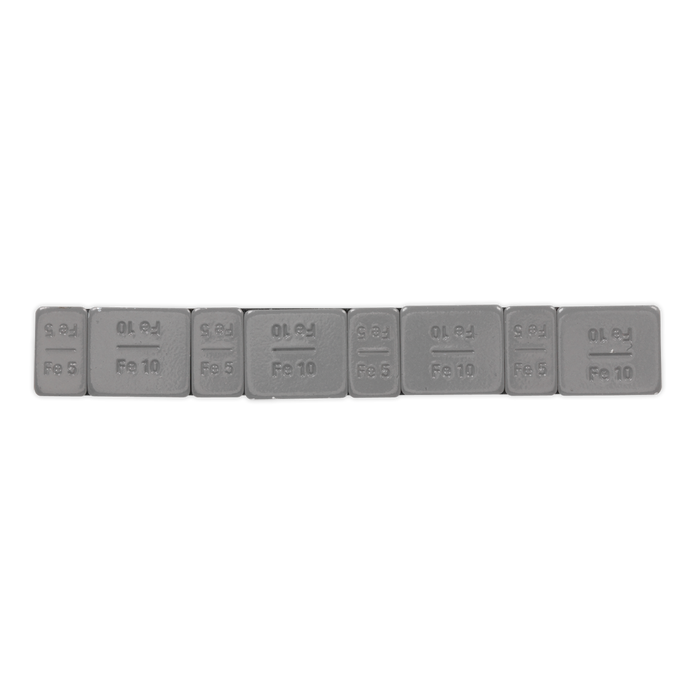 Plastic Coated Zinc Plated Adhesive Wheel Weight 5/10g Strip of 8 (4 x Each Weight) - Pack of 100 | WWSA510PC