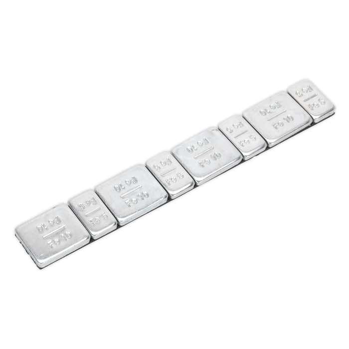 Steel Adhesive Wheel Weight 5/10g Strip of 8 - Pack of 100 | WWSA510