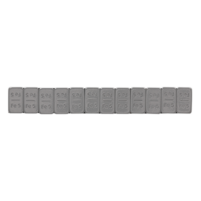 Plastic Coated Zinc Plated Steel Adhesive Wheel Weight 5g Strip of 12 - Pack of 100 | WWSA5PC