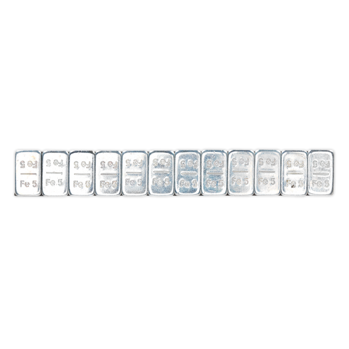 Steel Adhesive Wheel Weight 5g Strip of 12 - Pack of 100 | WWSA5