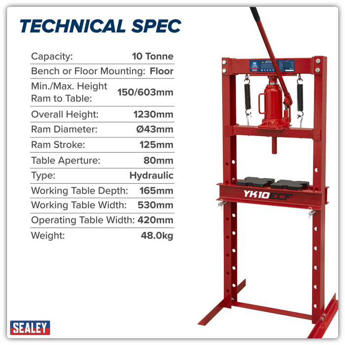 Hydraulic Floor Type Press 10 Tonne | YK10ECF