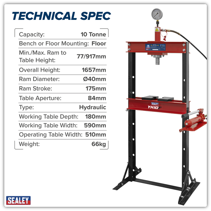 Hydraulic Floor Type Press 10 Tonne | YK10F