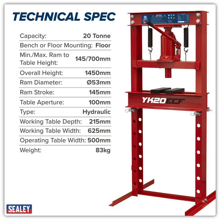 Hydraulic Floor Type Press 20 Tonne | YK20ECF