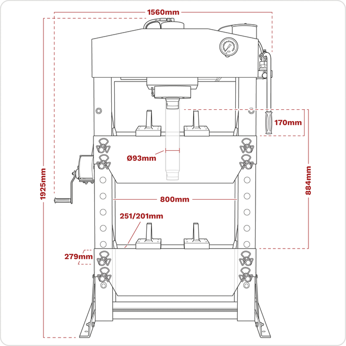 Premier Hydraulic Floor Type Press 75 Tonne | YK759F