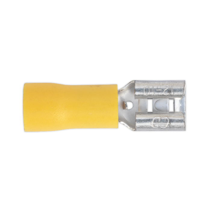 Push-On Female Terminal 6.3mm, Yellow - Pack of 100 | YT13