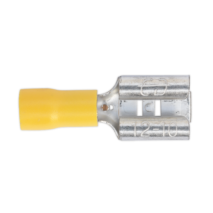 Push-On Female Terminal 9.5mm, Yellow - Pack of 100 | YT14