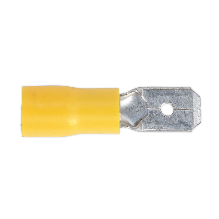 Push-On Male Terminal 6.3mm, Yellow - Pack of 100 | YT15