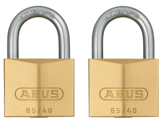 65/40mm Brass Padlock Twin Carded | Abus