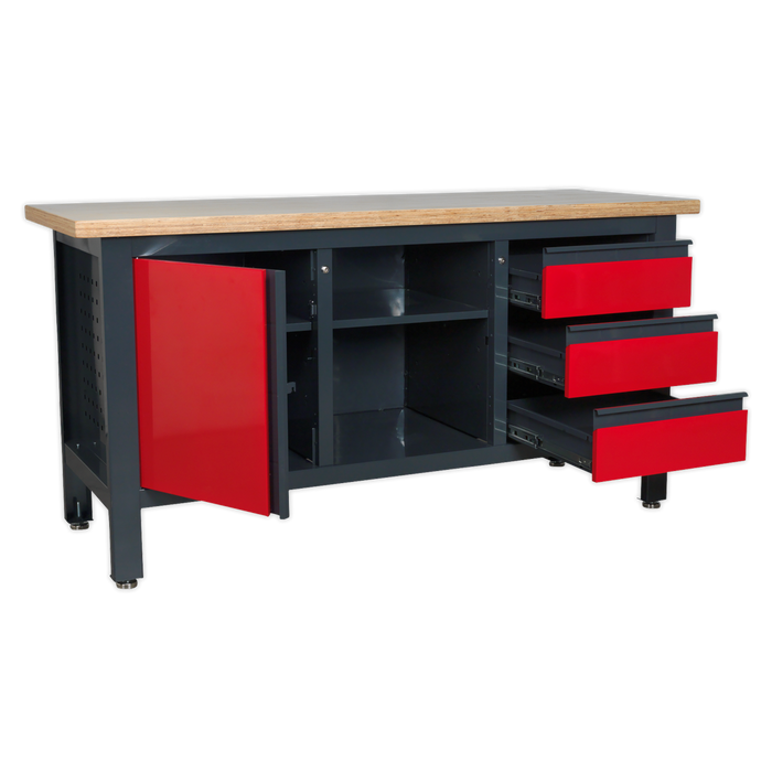 Sealey Workstation With 3 Drawers, 1 Cupboards & Open Storage | AP1905B