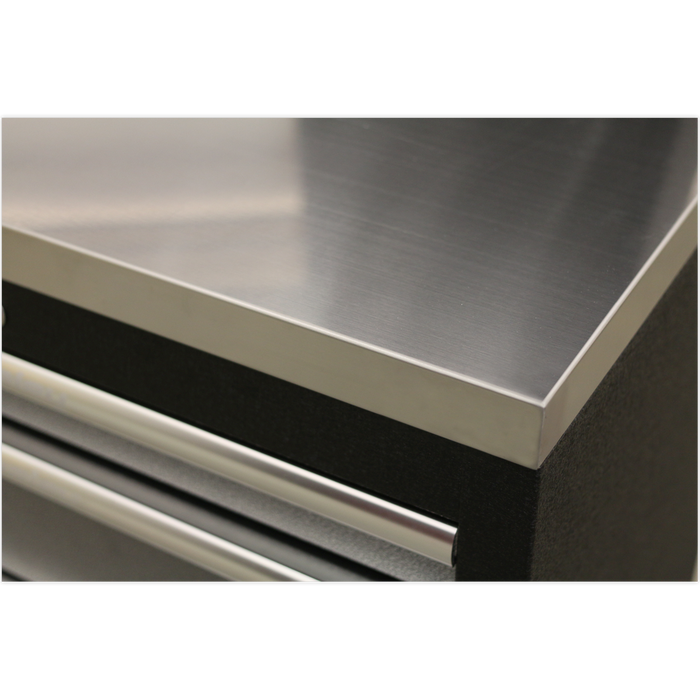 Sealey Superline PRO 4.9 Metre Storage System - Stainless Worktop | APMSSTACK01SS
