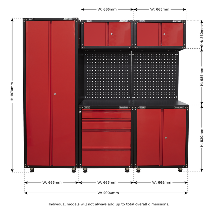 Sealey American PRO 2.0 Metre Storage System | APMS80COMBO3