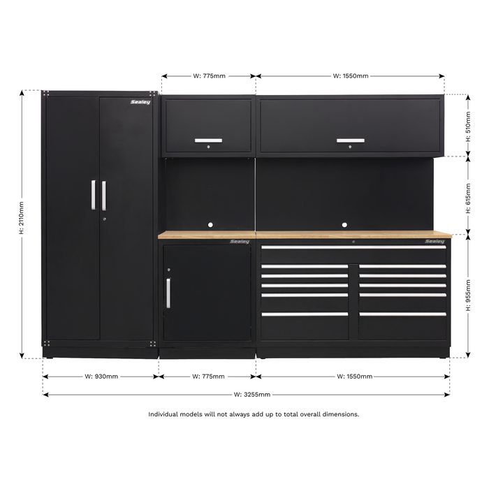 Sealey Premier 3.3 Metre Storage System - Oak Worktop | APMSCOMBO2W
