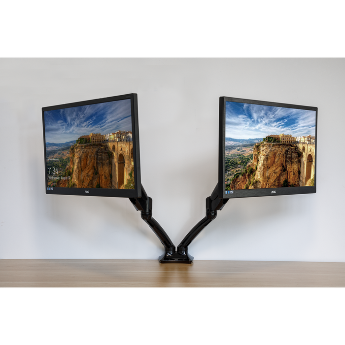 Dellonda Double Monitor Arms, 9KG Load Capacity 10-27" Screens | Sealey